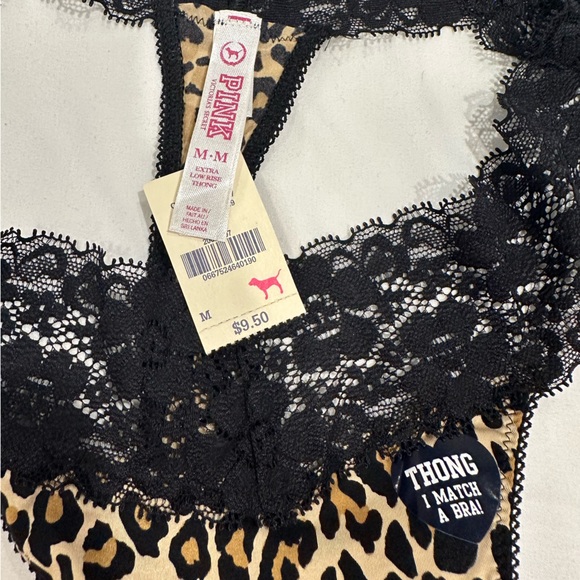 NWT Vintage PINK Victoria’s Secret Animal Print Silky Thong Panty - Picture 6 of 7